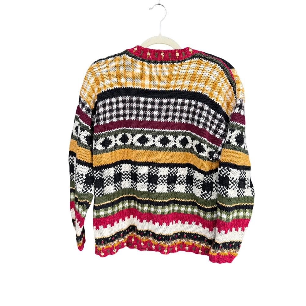 NWT Vintage Heirloom Collectibles Cottagecore Patchwork Knit Cardigan Sweater M - Picture 7 of 7